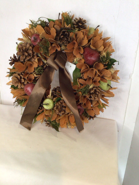 Brown Pinecone Apple Wreath