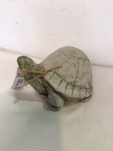 Gray Cement Turtle Garden Access.