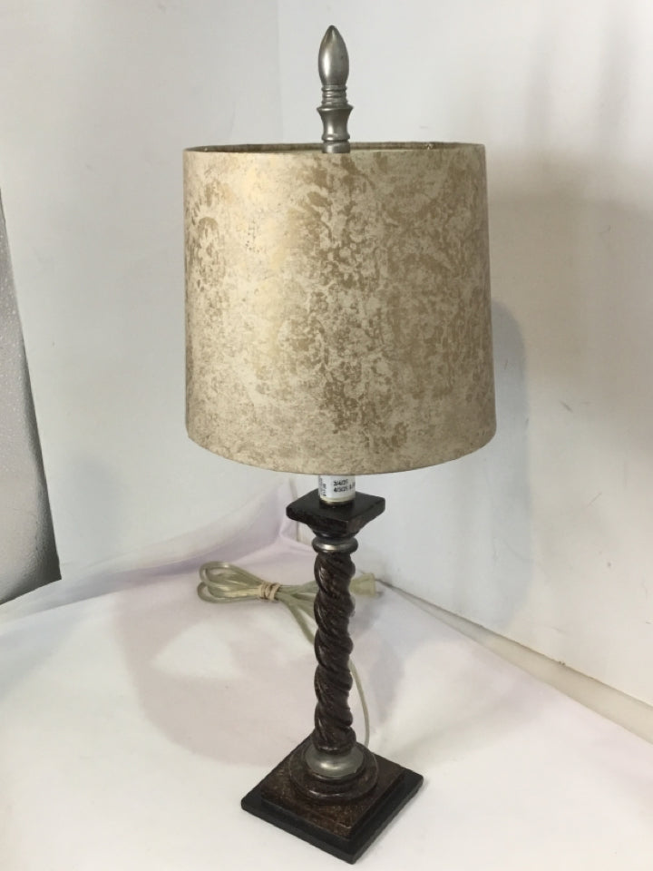 Twist Brown Resin Flocked Shades Lamp