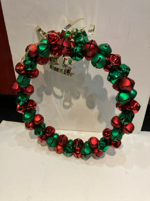 Wreath Red/Green Bell Hanging Holiday Item