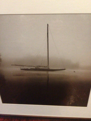 Print Black/White Boat Lake Framed Art