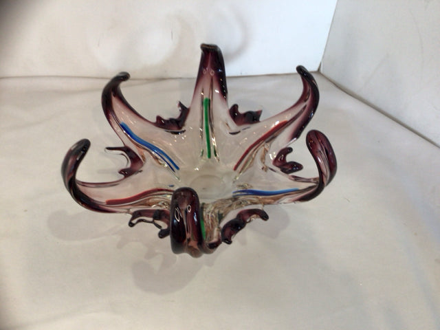 Murano Art Glass Multi Blown Glass Bowl