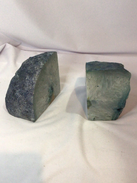 Pair Blue Stone Book Ends