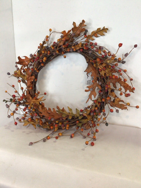 Fall Brown/Orange Grapevine Leaves Wreath