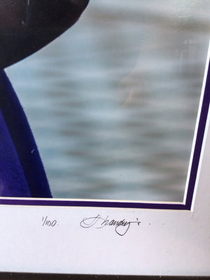 Signed Blue/Yellow Man Framed Art