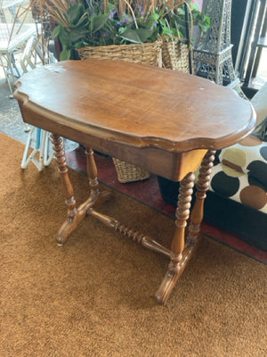 Vintage Wood Oval As Is Brown Table