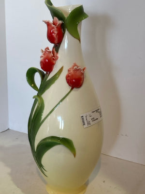 American Atelier Yellow/Green Porcelain Tulips Vase