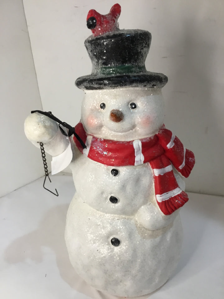 White Ceramic Snowman Holiday Item