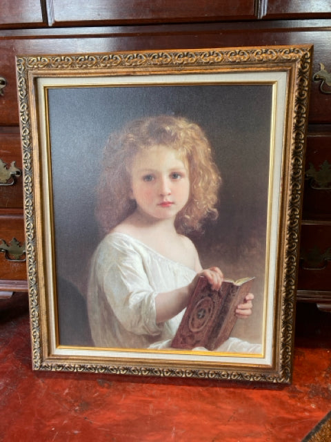 Ethan Allen Black/White Girl Framed Art