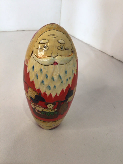 Vintage Nesting Multi-Color Wood Santa Holiday Item
