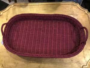 Oversized Red Wicker Tray