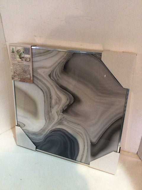 Gray/White Abstract Framed Art