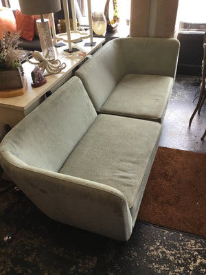 Knoll 2 Piece Chenille Green Sofa/Couch
