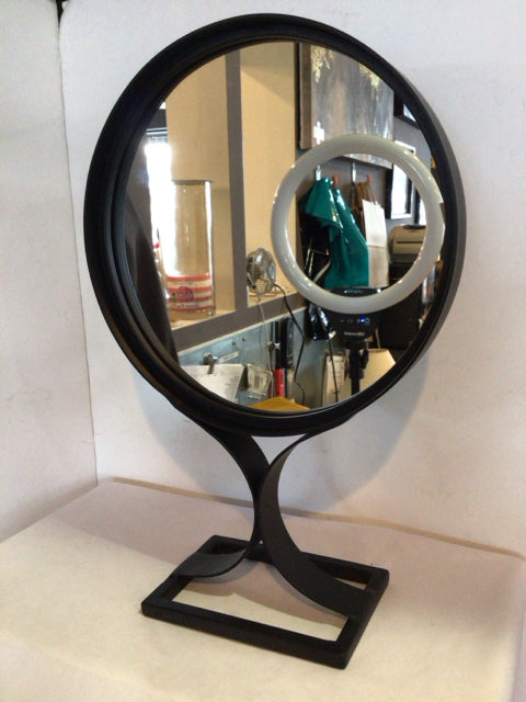 Black Metal Free Standing Mirror