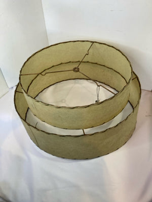 1950's Tan/Black Fiberglass Tiered Lamp Shade