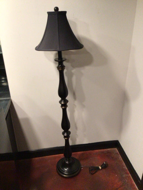 Floor Black Wood Lamp