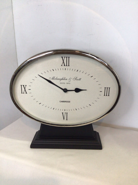 Mantel Silver Metal Clock