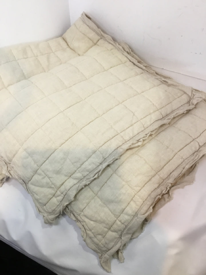 Pair Natural Linen King Pillow Sham
