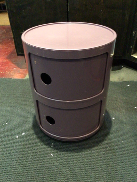 2Modern Purple Plastic Round Cabinet 24J4RF22