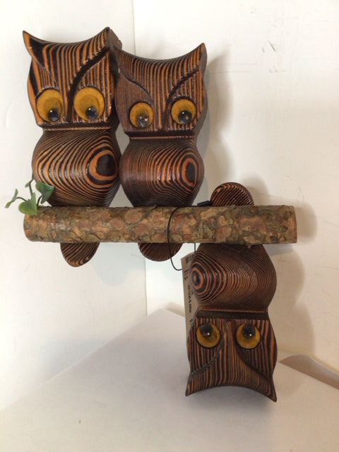 Wood Owl Brown Wall Decoration Art