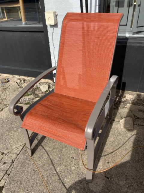 Net Retailers Outdoor/Outside Mesh Recliner Orange Chair 9H9WN5HU