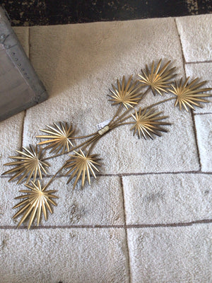 Mid-Century Metal Leaves Gold Wall Decoration Art
