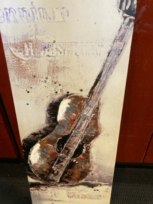 Brown/Cream Canvas Guitar Stretch Canvas Art