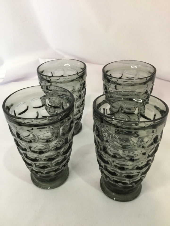 Retro Gray Glass Set of 4 Glasses