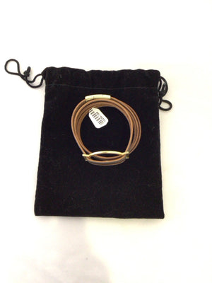 Meghan Browne Leather Gray Wrap Bracelet