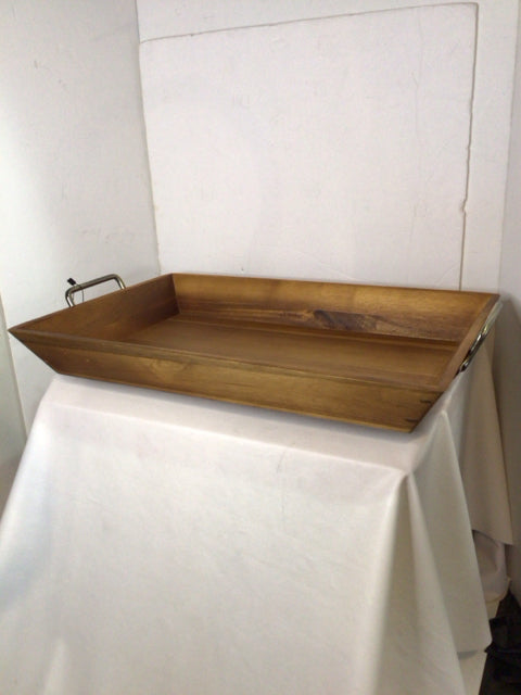 Threshold Brown Wood/Metal Tray