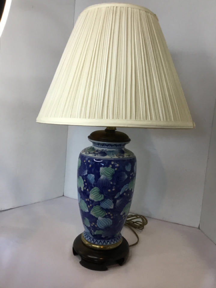 Frederick Cooper Blue/Aqua Ceramic Leaves Lamp