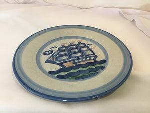 M.A. Hadley Gray/Blue Pottery Salad Plate