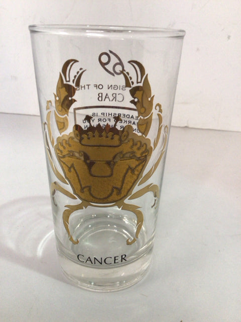 Mid-Century Clear/Gold Glass Glasses