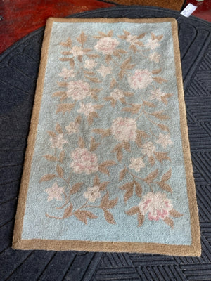 Polypropelyne Floral As Is Blue/Tan Rug