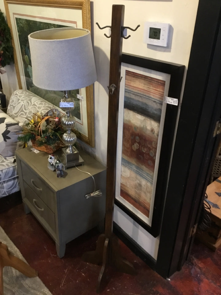 Brown Wood/Metal Coat Tree