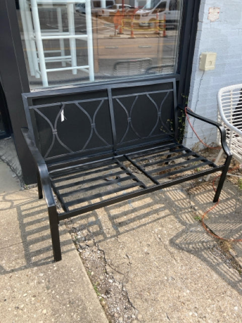 Vintage Outdoor/Outside Black Metal Bench