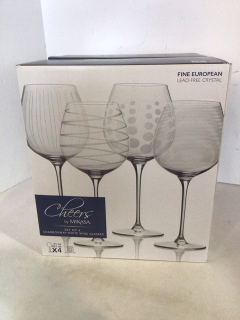 Mikasa Set of 4 Clear Crystal In Box Glasses