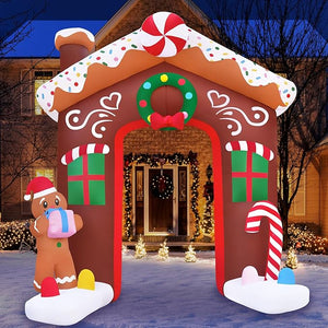 Blow-Up Brown Gingerbread House Holiday Item