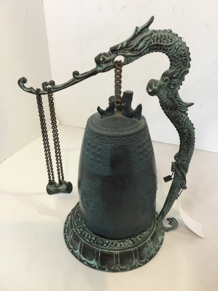 Asian Green/Black Brass Dragon Bell