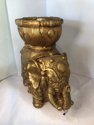 Statue Gold Resin Elephant Planter