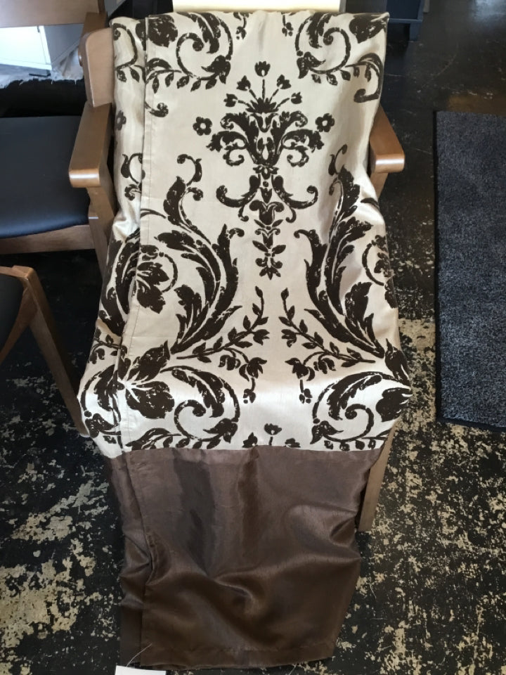 Brown Flocked Shower Curtain
