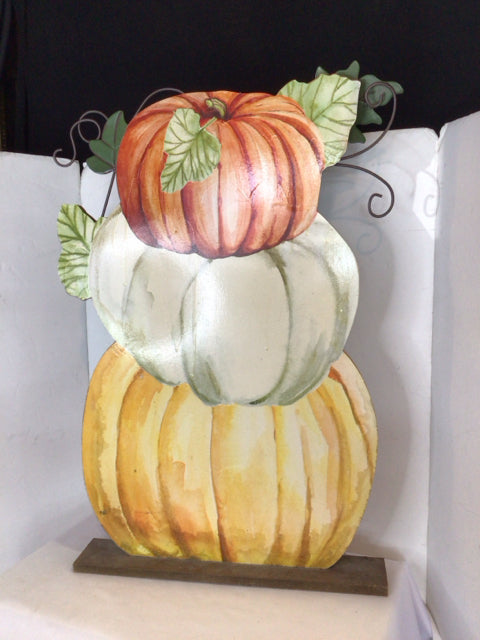 Orange Wood Pumpkin Holiday Item