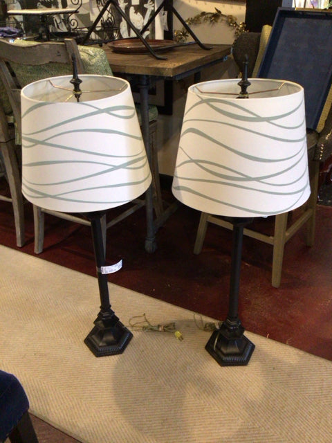 Buffet Black Pair Lamp Set