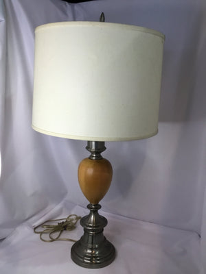 Light Wood Wood/Metal Lamp