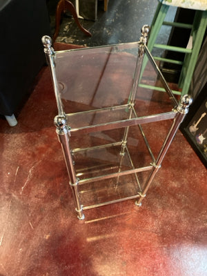 3 Shelf Chrome Glass/Metal Shelf