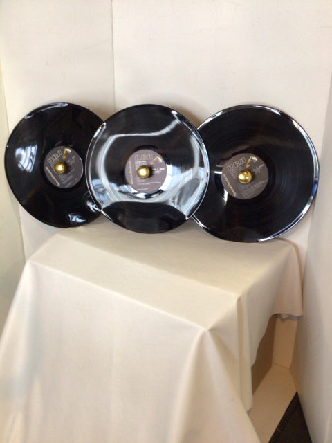 3 Hooks Vinyl Record Black/Silver Wall Decoration Art
