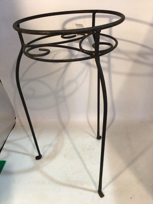 Gray Metal Scroll Plant Stand