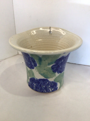 Wall Pocket Blue/Green Ceramic Floral Planter