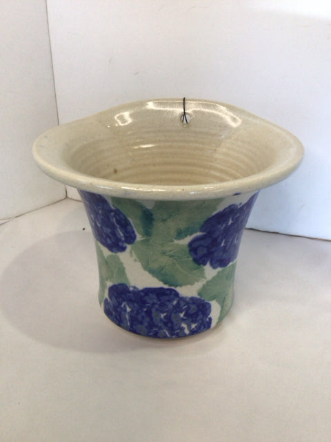 Wall Pocket Blue/Green Ceramic Floral Planter