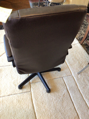 Office Faux Leather Swivel Base Casters Black Chair